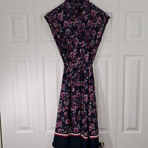 Tommy Hilfiger button-front dress, navy floral print
